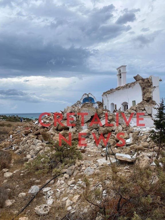 Σεισμός στην Κρήτη: Κατέρρευσε εκκλησάκι στη Σητεία