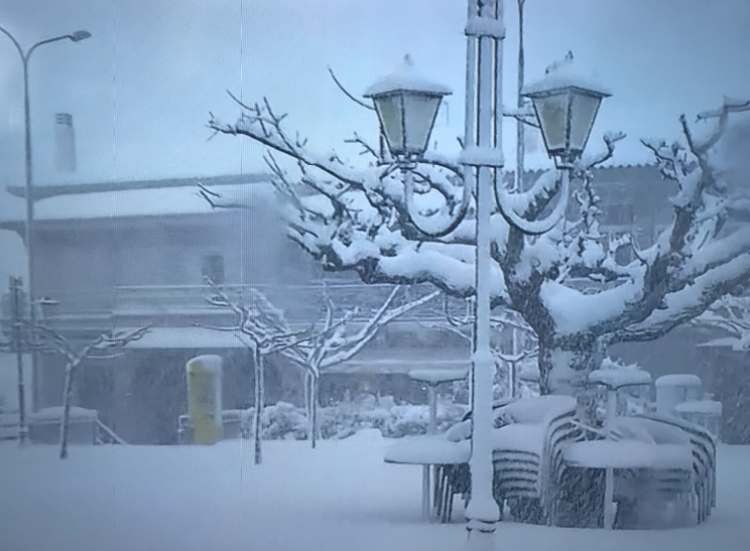 Κακοκαιρία «Ελπίδα»: Σφοδρή χιονόπτωση σε Χαλκίδα και Κύμη 