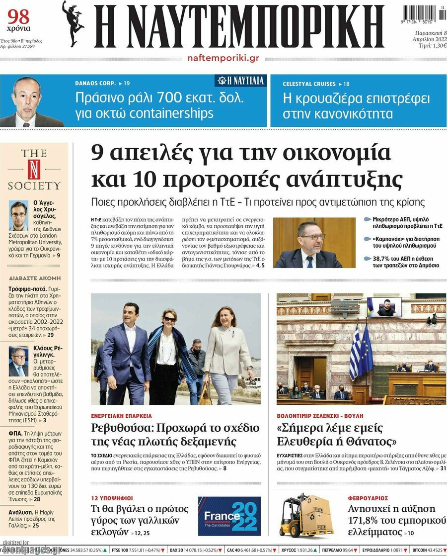 Τα πρωτοσέλιδα των πολιτικών και αθλητικών εφημερίδων