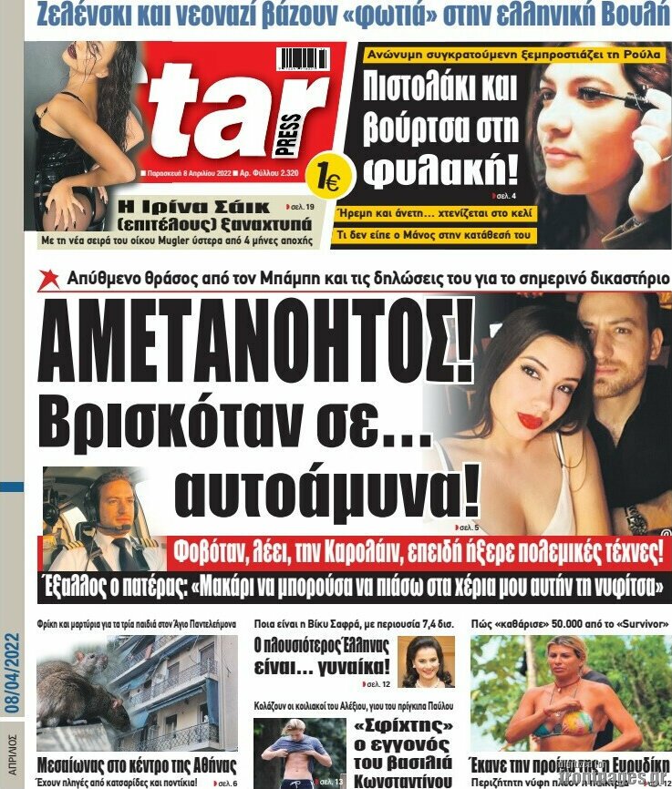 Τα πρωτοσέλιδα των πολιτικών και αθλητικών εφημερίδων
