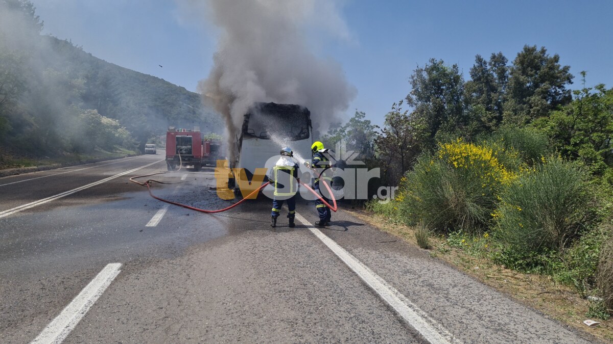 Μπράλος: Φωτιά σε λεωφορείο με προσκόπους στον Μπράλο