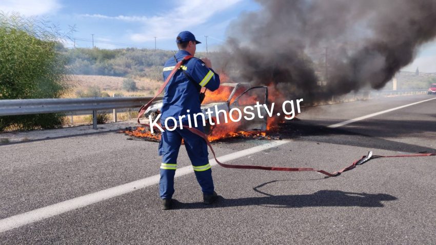 Τραγωδία στην εθνική οδό Αθηνών – Κορίνθου: Δύο νεκροί σε τροχαίο με φλεγόμενο ταξί και δύο αυτοκίνητα