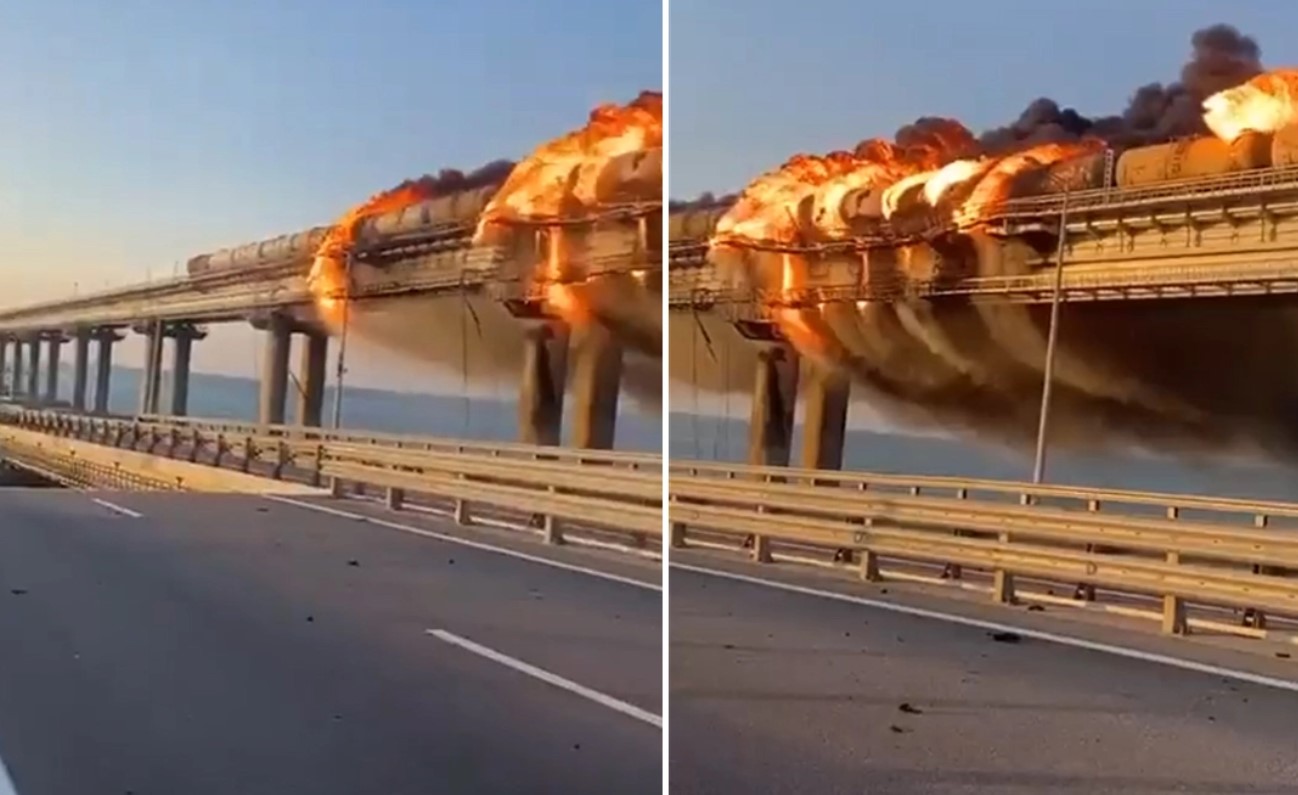 Ισχυρή έκρηξη στη γέφυρα στο Στενό του Κερτς που συνδέει την Ρωσία με την Κριμαία