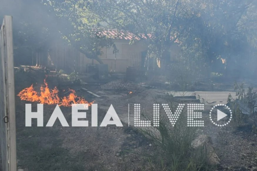 Ηλεία: Φωτιά στο Καβούρι - Κοντά σε σπίτια οι φλόγες