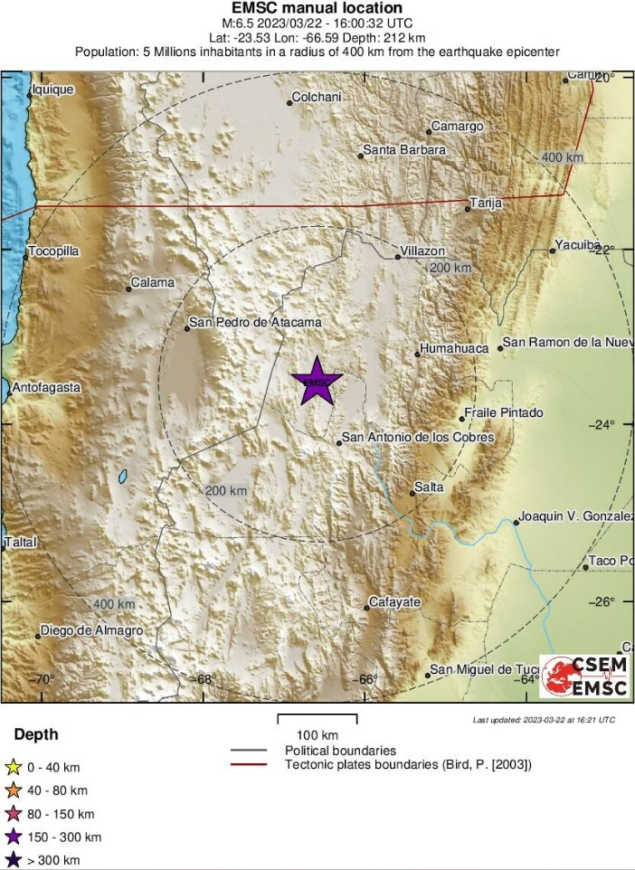 Ισχυρός σεισμός 6,5 Ρίχτερ στην Αργεντινή