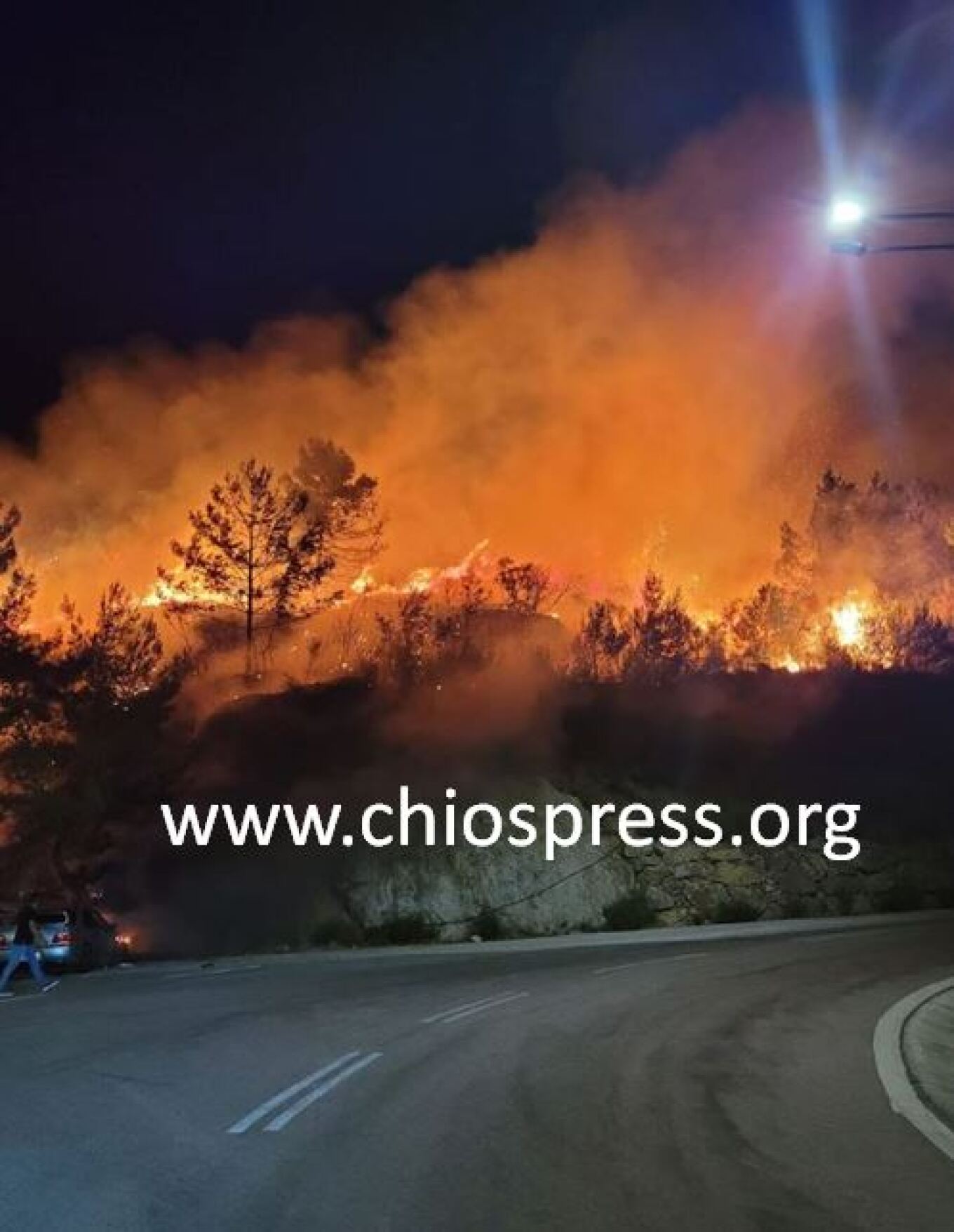 Χίος: Από τροχαίο προκλήθηκε η φωτιά