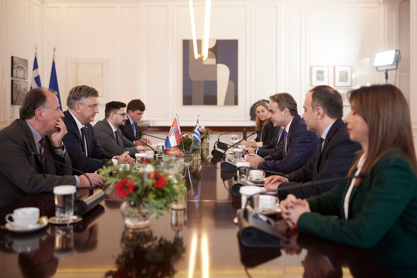 Συνάντηση Κυριάκου Μητσοτάκη με τον Κροάτη Πρωθυπουργό