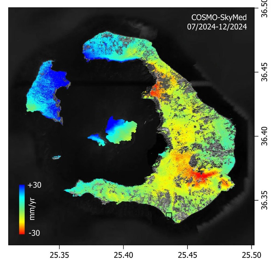 Σεισμοί στη Σαντορίνη: Εδαφική παραμόρφωση κατέγραψαν τα δορυφορικά στοιχεία του ΑΠΘ