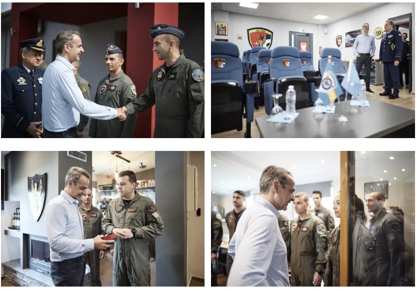 Στην 111 Πτέρυγα Μάχης στη Νέα Αγχίαλο ο Μητσοτάκης