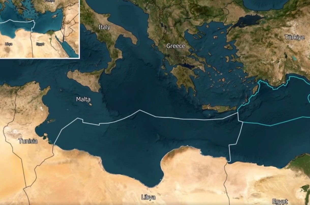 O χάρτης των κοινών ερευνών Λιβύης και Τουρκίας