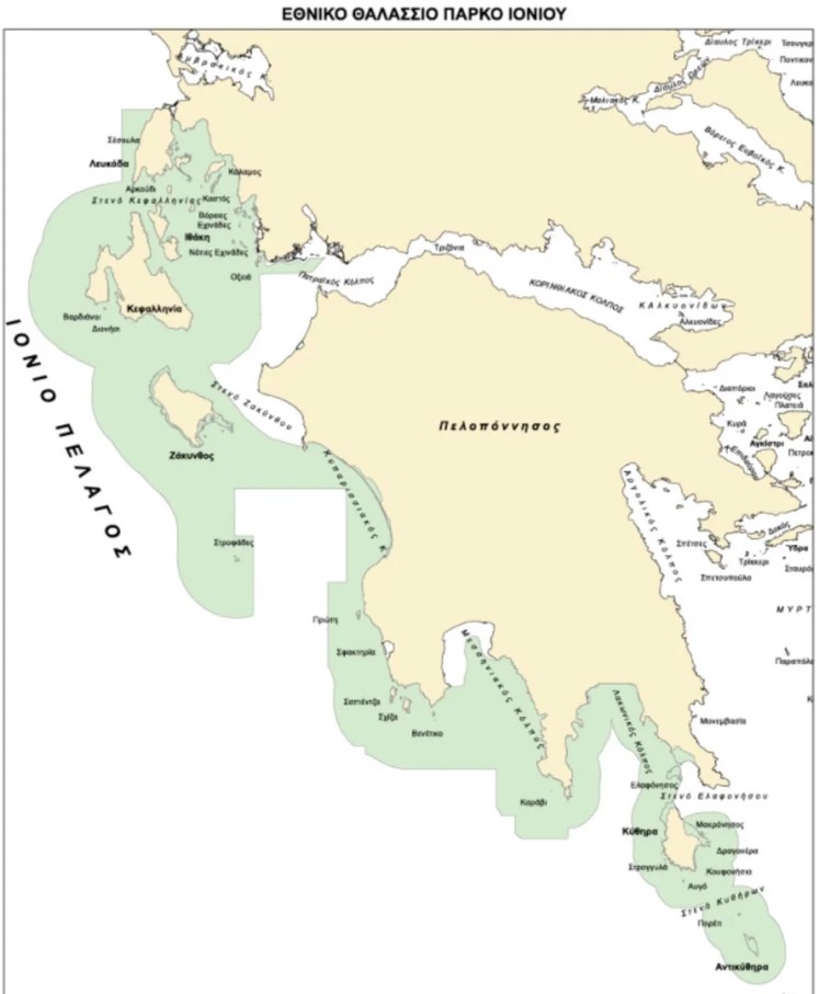 χάρτης θαλάσσια πάρκα 