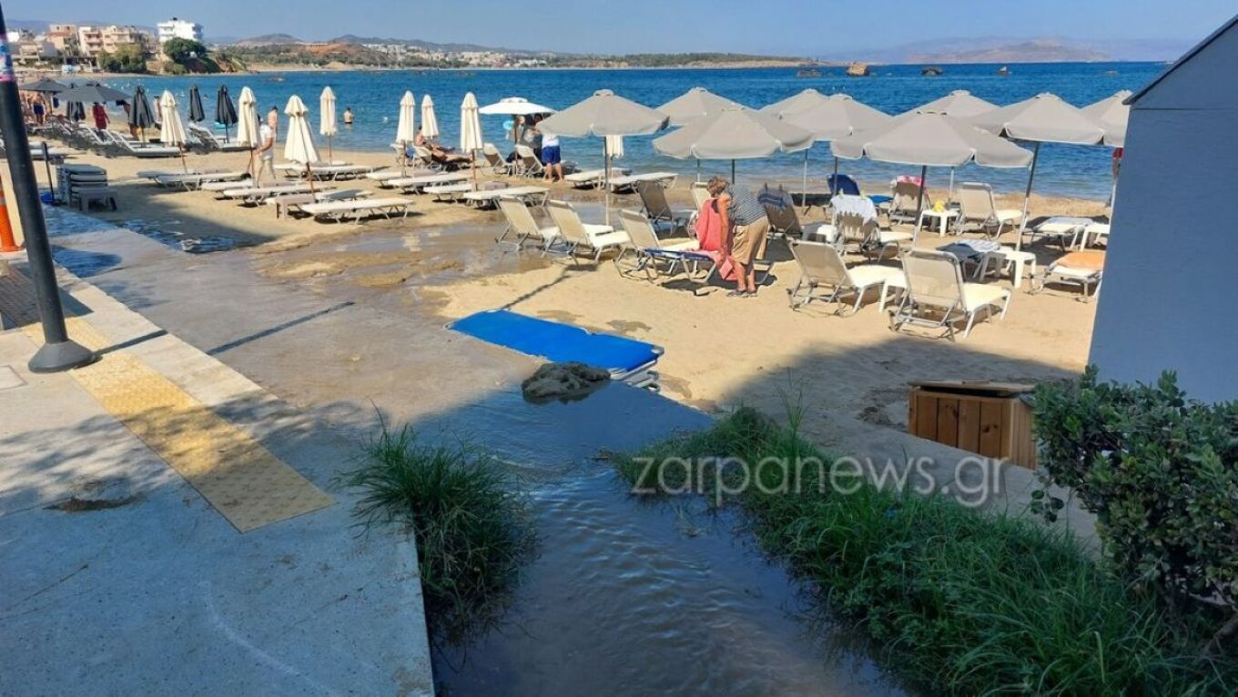 Χανιά: Γέμισε λύματα η παραλία της Νέας Χώρας