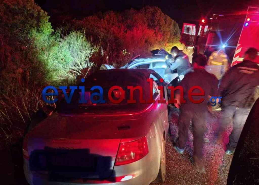 Εύβοια: Σφοδρή σύγκρουση δύο αυτοκινήτων