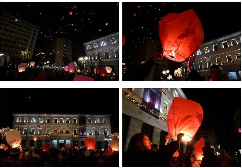 Εντυπωσιακές εικόνες στον ουρανό της Αθήνας με χιλιάδες φαναράκια