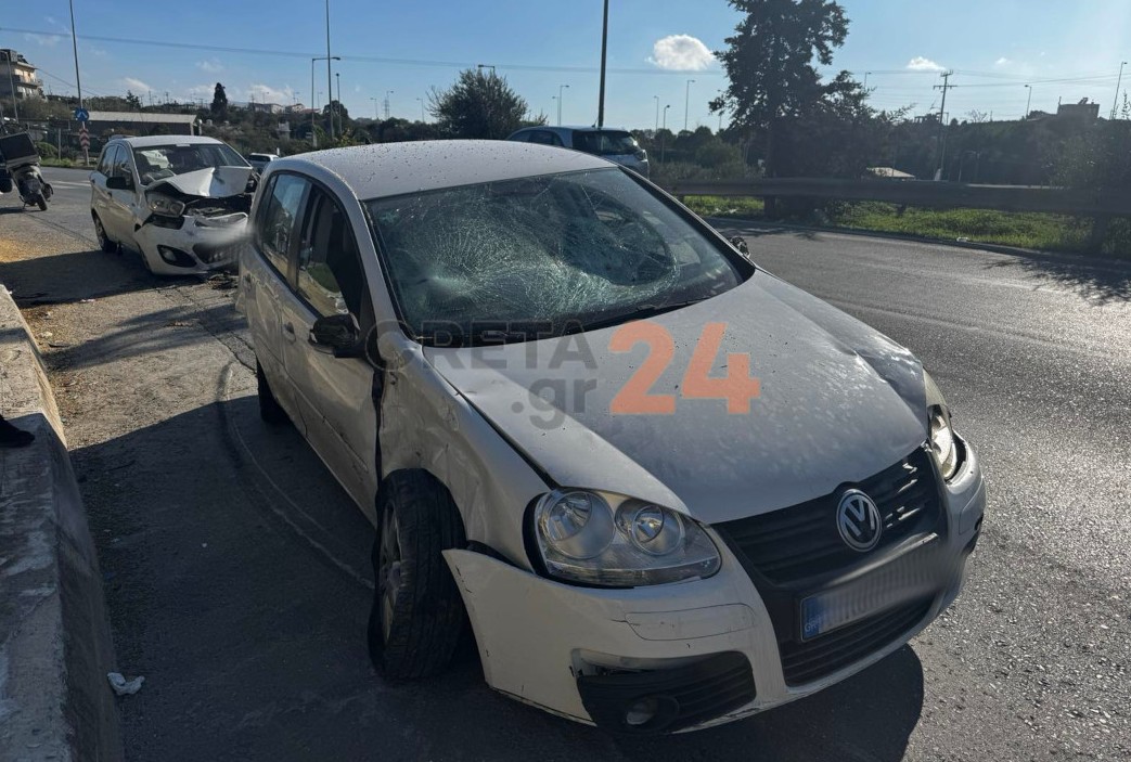 Σφοδρή σύγκρουση οχημάτων στο Ηράκλειο