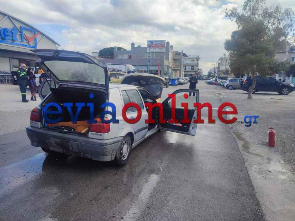 Φωτιά ξέσπασε σε αυτοκίνητο που ήταν εν κινήσει στην Ερέτρια