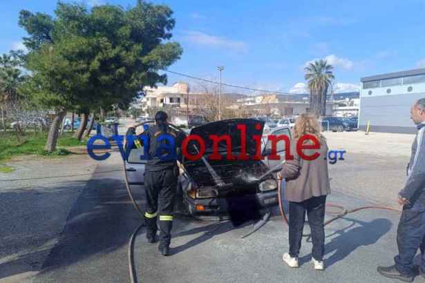 Φωτιά ξέσπασε σε αυτοκίνητο που ήταν εν κινήσει στην Ερέτρια