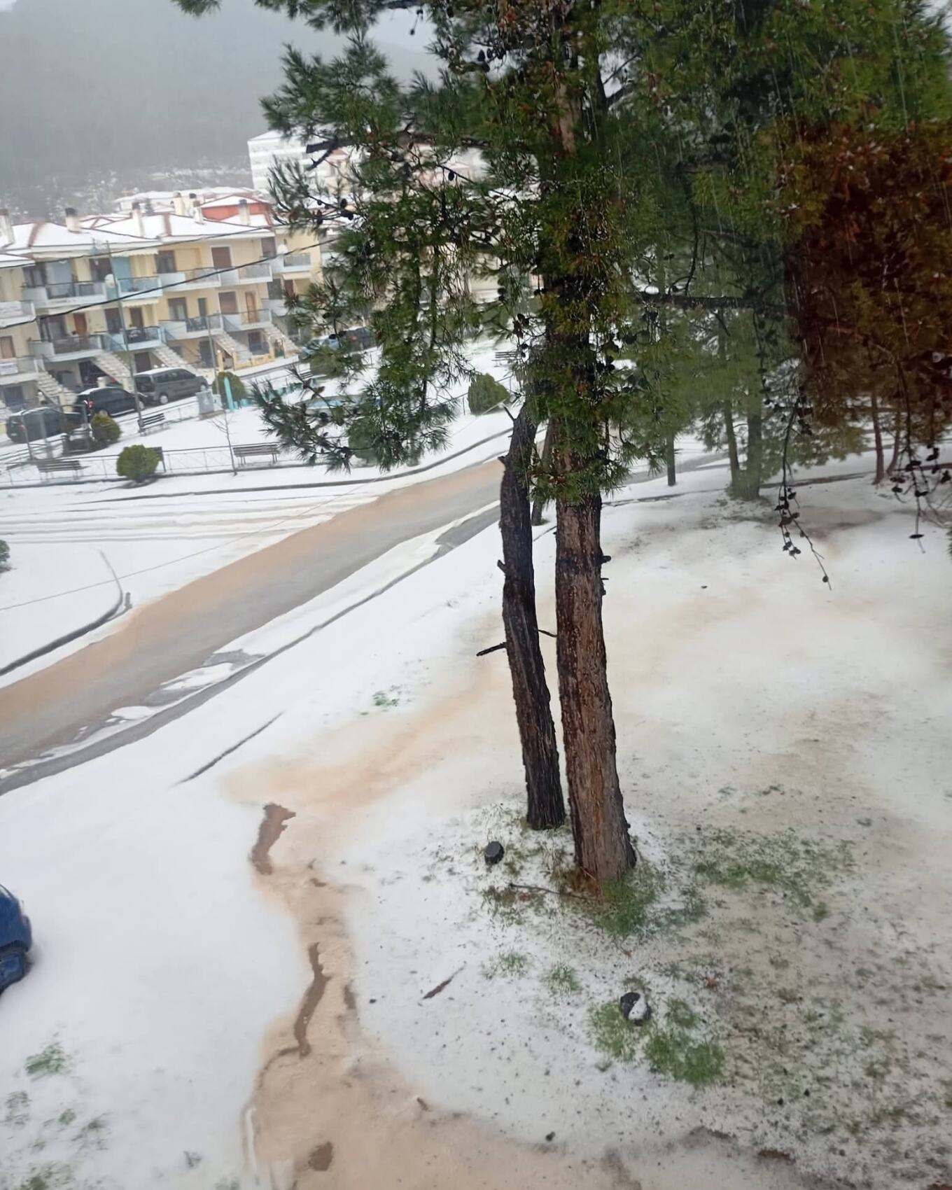 Χαλκιδική: Σφοδρή χαλαζόπτωση στον Πολύγυρο