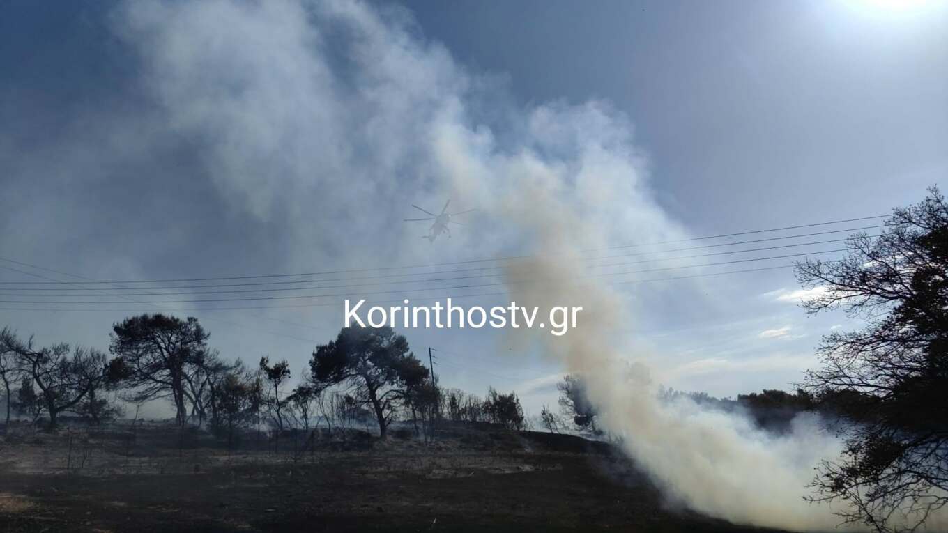 Μεγάλη φωτιά στον Άγιο Δημήτριο Κορινθίας