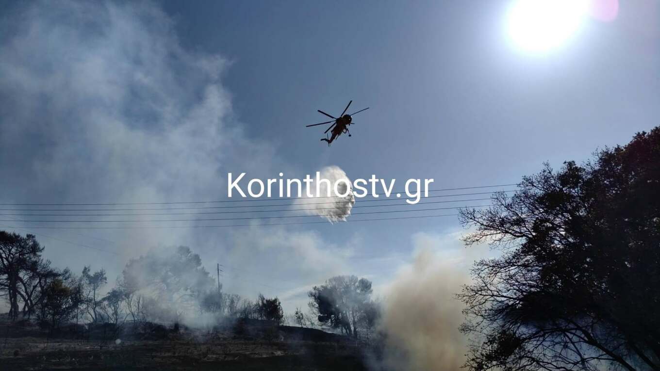 Μεγάλη φωτιά στον Άγιο Δημήτριο Κορινθίας