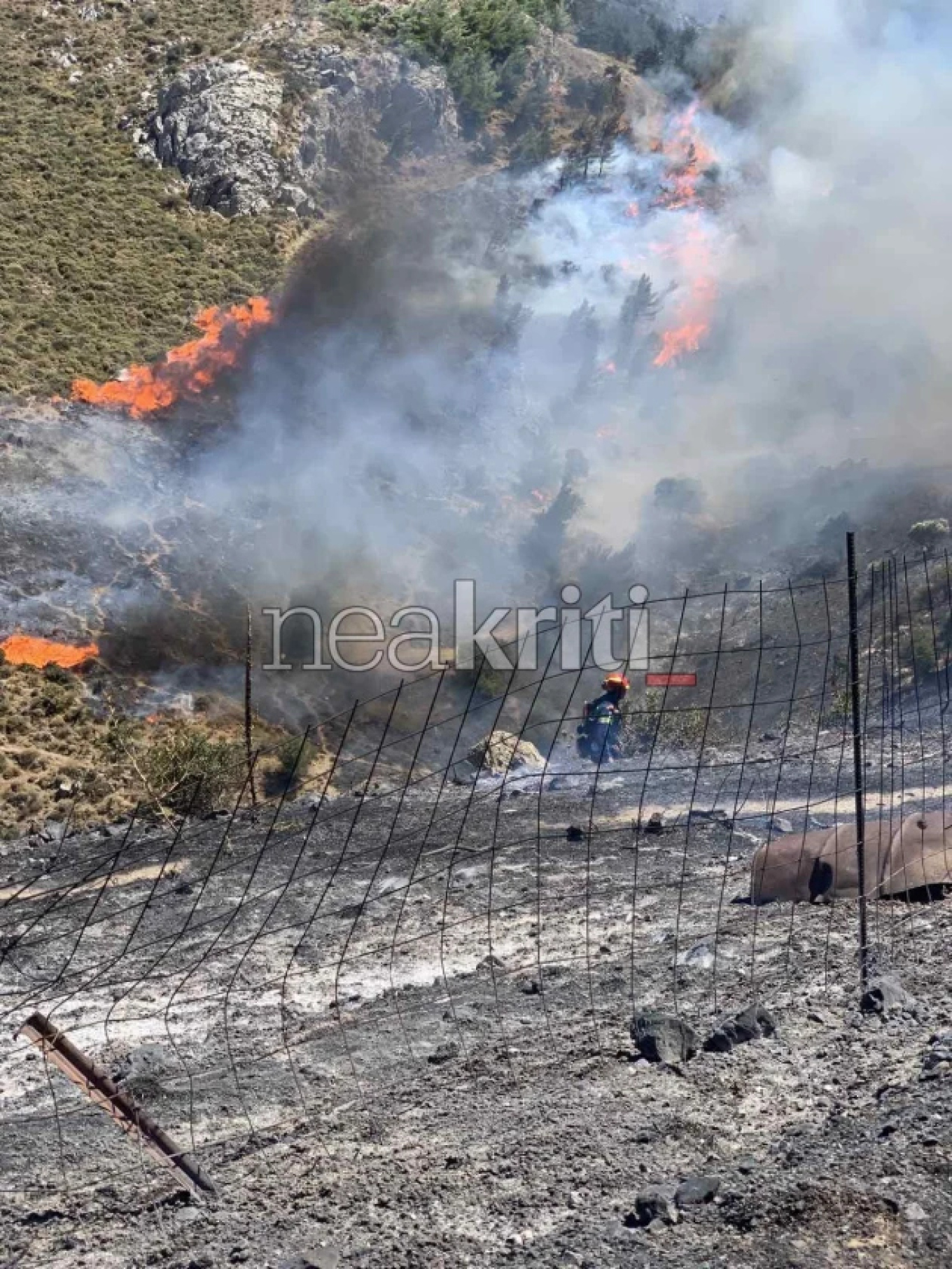 Μεγάλη φωτιά στο Μελιδοχώρι Ηρακλείου