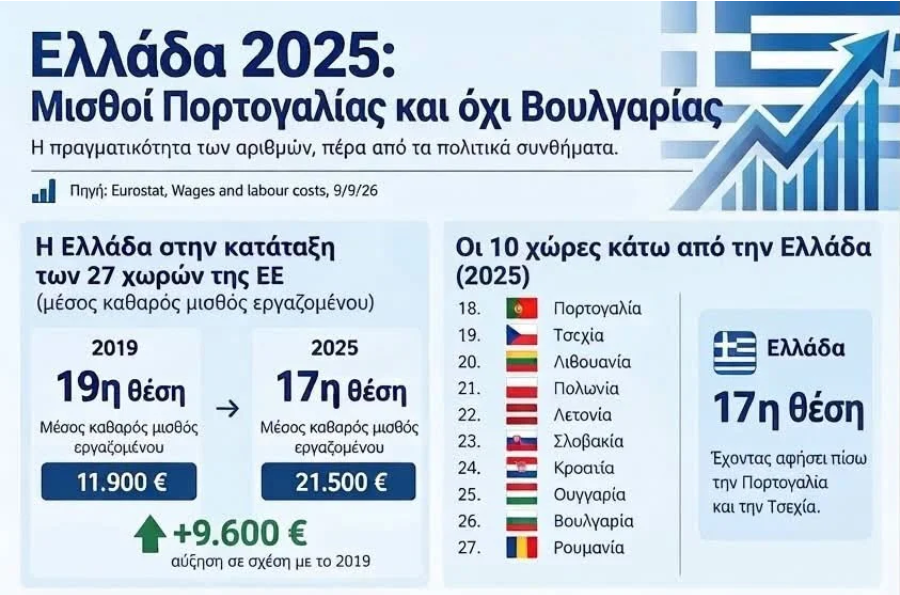 Σκέρτσος: Μισθοί Πορτογαλίας και όχι Βουλγαρίας στην Ελλάδα το 2025